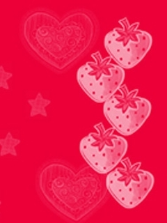草莓心240×320手机图片壁纸