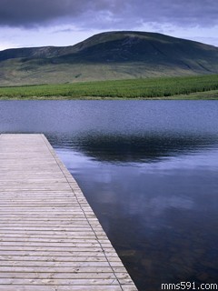 平静的湖面 木板的码头240×320手机图片高清