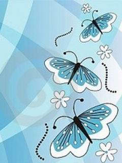 蓝色的蝴蝶240×320手机图片壁纸
