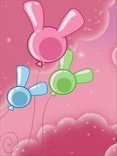 兔子形状的气球240×320手机图片壁纸