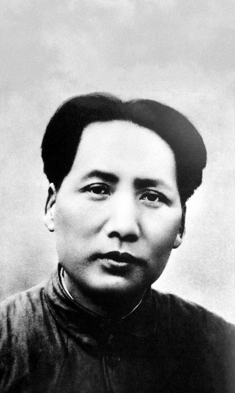 毛泽东年轻时的上身像手机壁纸图片