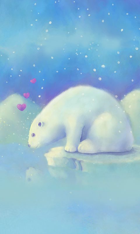 冰雪天地里的霸者北极熊480×800手机壁纸