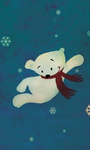 戴围巾的小北极熊卡通手机壁纸图片