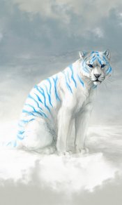 雪地里的白虎高清动物480×800手机壁纸下载