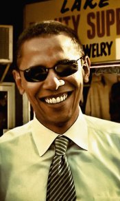 戴着墨镜傻笑的奥巴马480×800手机壁纸