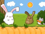 有趣的萝卜菜地里的兔子绘画手机图片