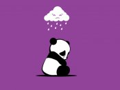 心情不好，一个伤心的熊猫图片手机壁纸