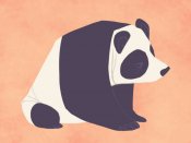 虎背熊腰的大熊猫彩色速写640×480手机壁纸