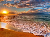 傍晚的夏威夷迷人的夕阳640×480手机壁纸图片（2）