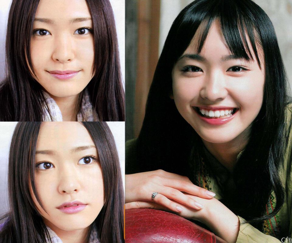 日本人气女演员新垣结衣甜甜笑手机壁纸图片集下载