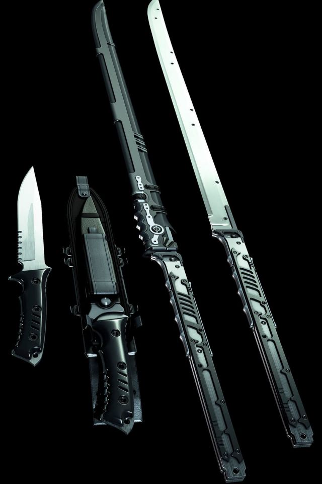 寒光凛凛的长刀和匕首高清手机壁纸图片