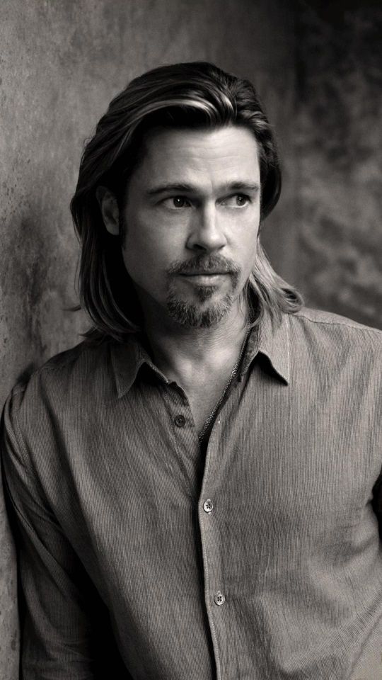 布拉德·皮特（Brad Pitt）帅气长发高清手机壁纸