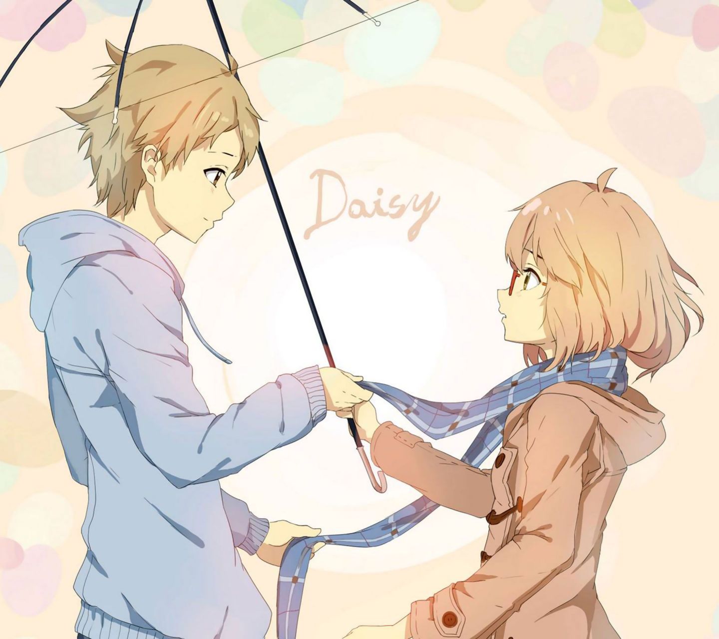 境界的彼方神原秋人栗山未来打伞围巾爱情手机壁纸图片