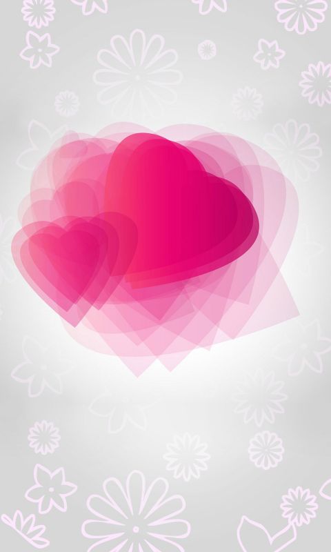 漂亮的粉色心形图案梦幻变形手机壁纸高清图片