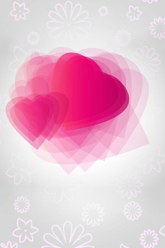 漂亮的粉色心形图案梦幻变形手机壁纸高清图片