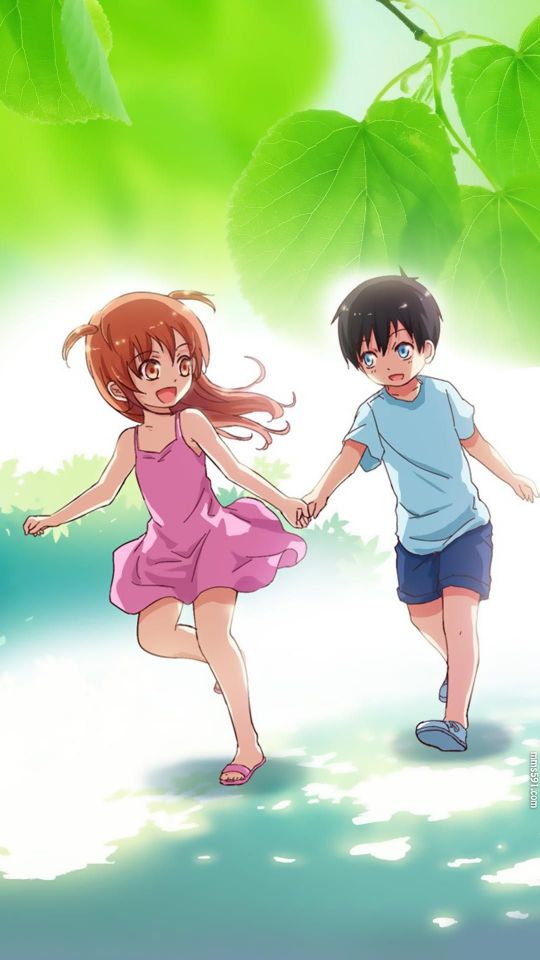 漫画初恋微甜男女主角夏彩夕和莫泽阳高清情侣图片手机壁纸(3)