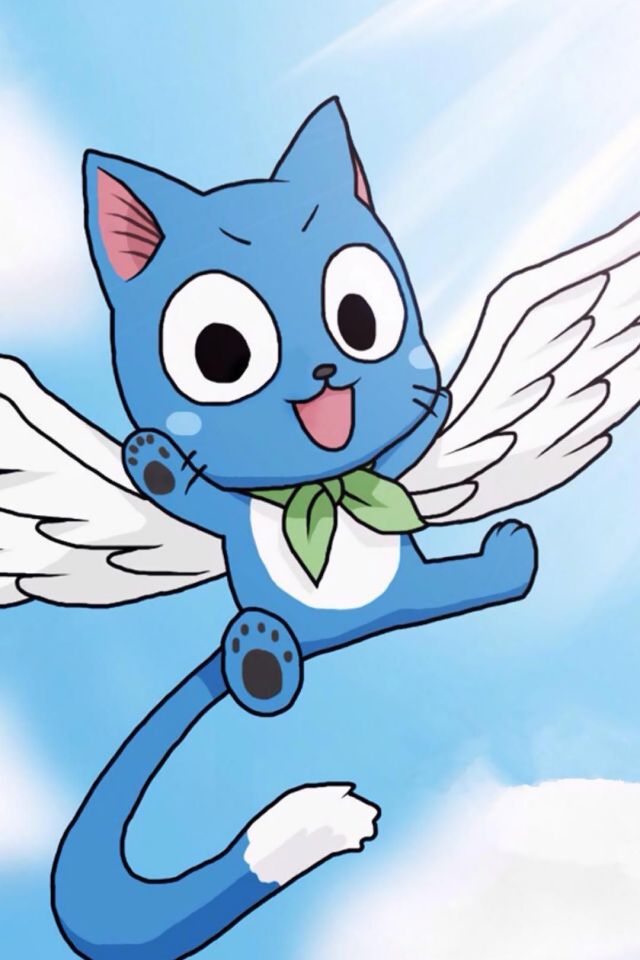 妖精的尾巴超越者哈比可爱的卡通猫手机壁纸图片