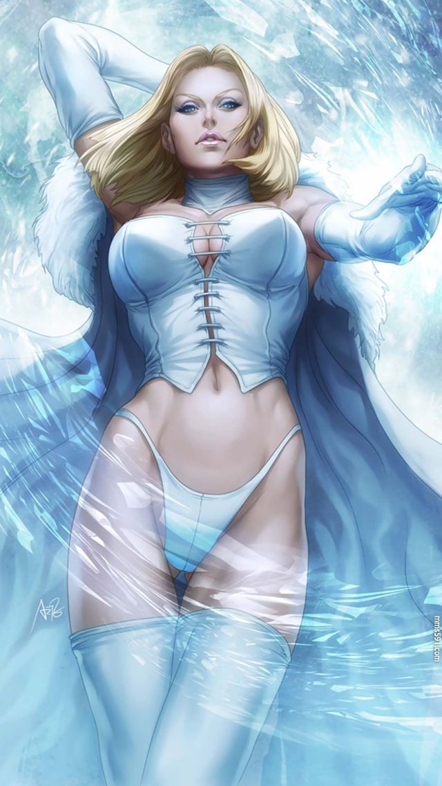 漫威X战警超级英雄白皇后Emma Frost超性感图片手机壁纸