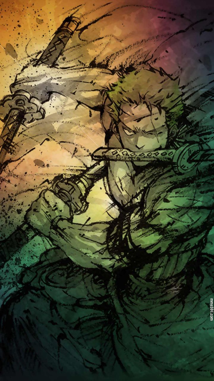 海贼王绿藻头，三刀流大剑豪罗罗诺亚索隆高清帅气手机壁纸图片（2）