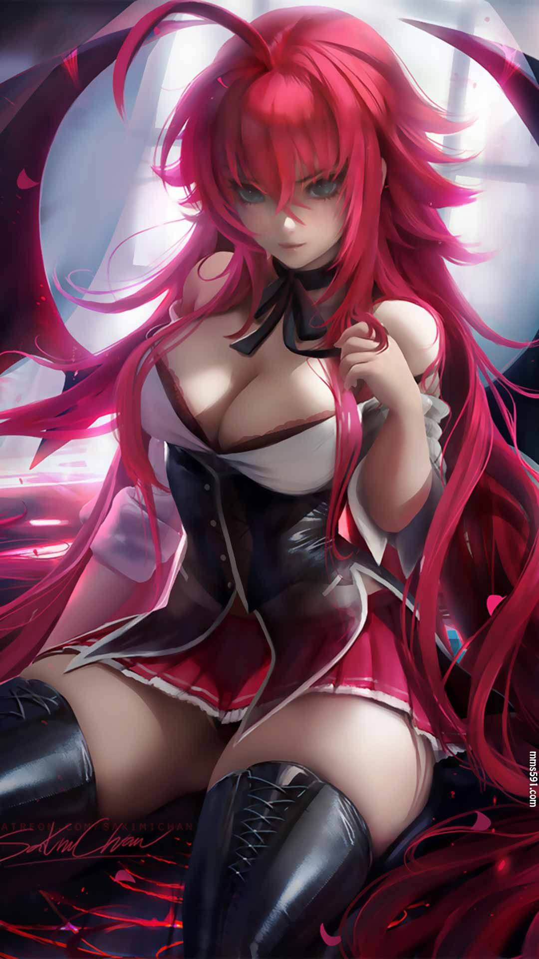 恶魔高校女主角灭杀姬莉亚丝·吉蒙里巨乳性感手机壁纸图片