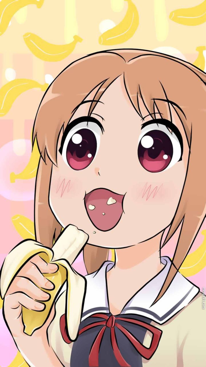 动漫笨女孩喜欢吃香蕉的花畑佳子手机壁纸图片（2）