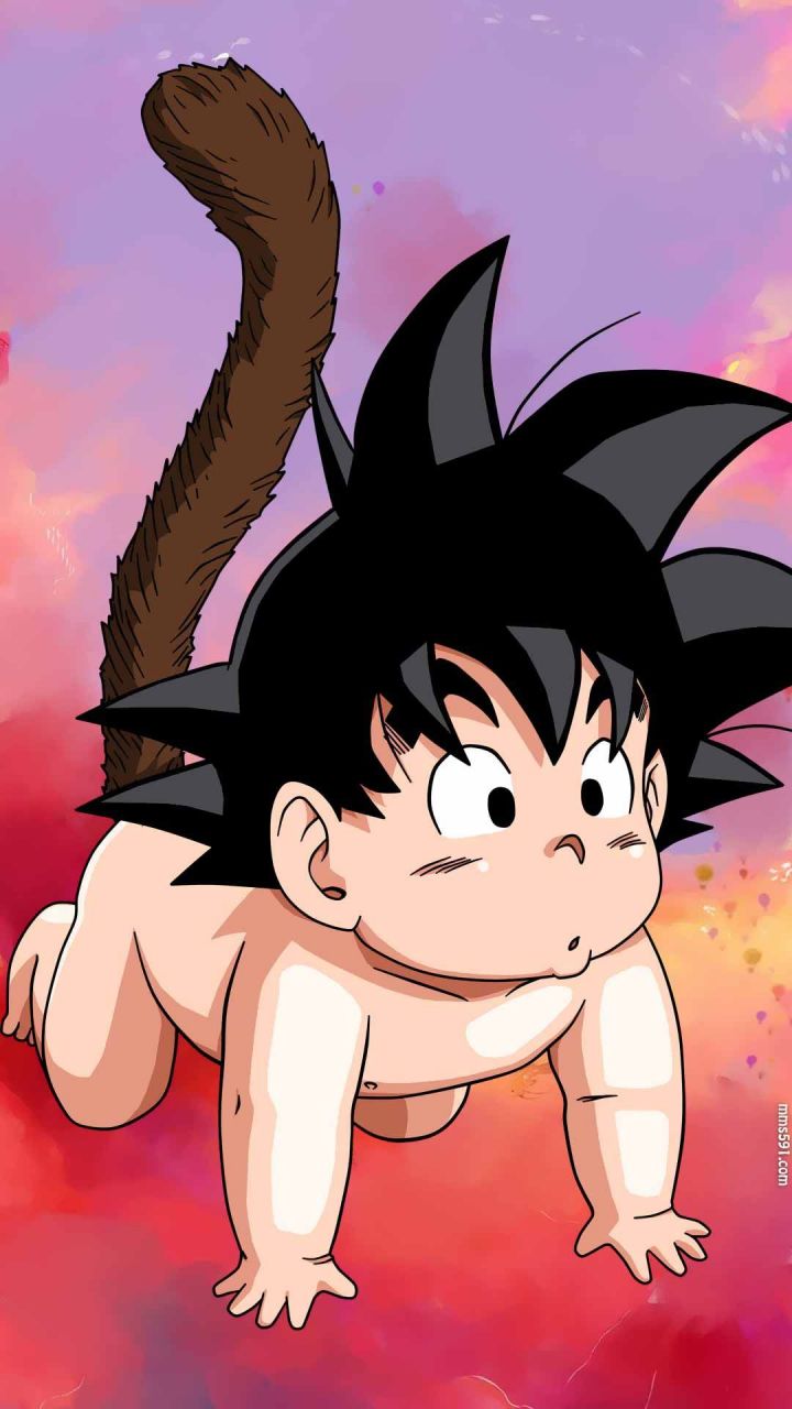 七龙珠长尾巴的孙悟空小时候坐筋斗云手机壁纸图片集（5）