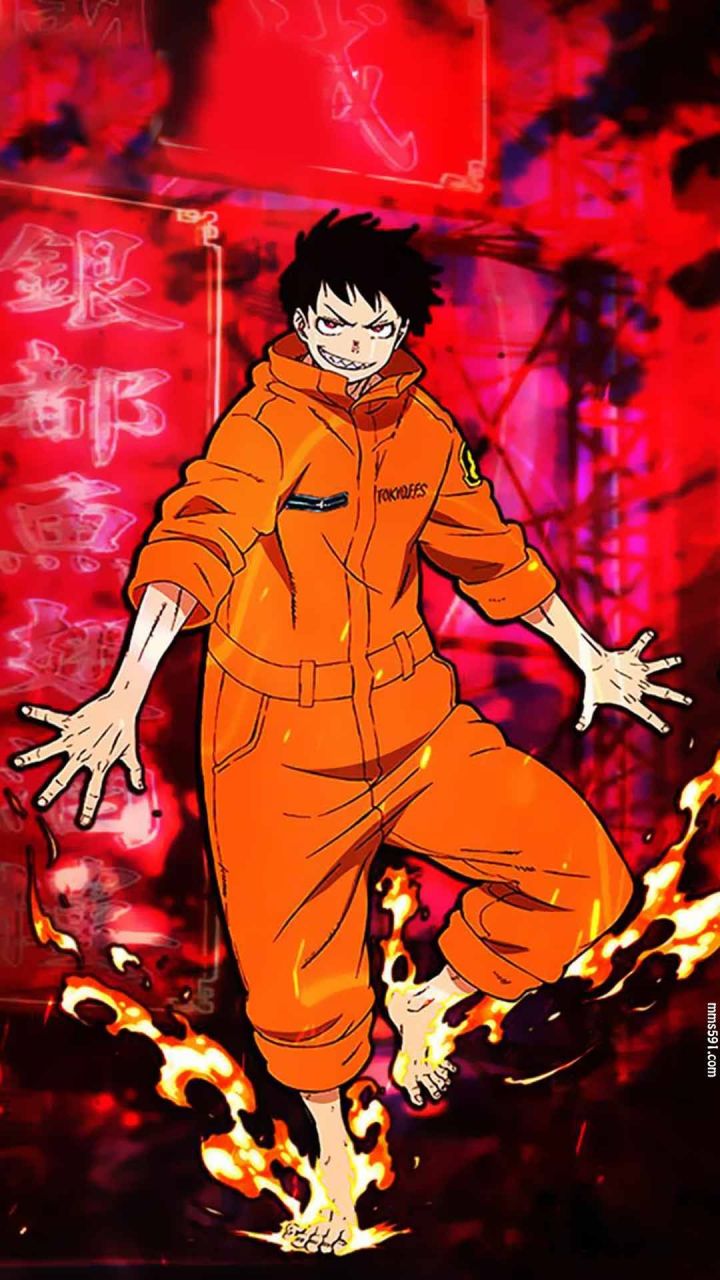 炎炎消防队男主角恶魔的足迹森罗日下部Shinra Kusakabe手机壁纸图片（4）