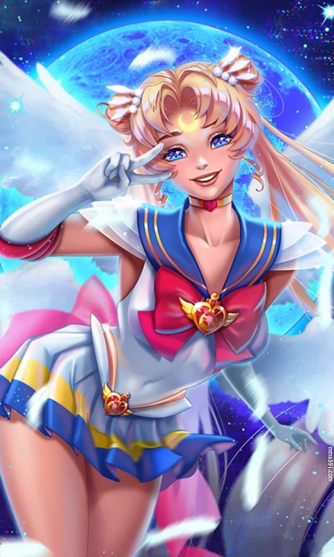 变身水兵月,美少女战士女主角月野兔sailor moon超美手机壁纸图片(6)