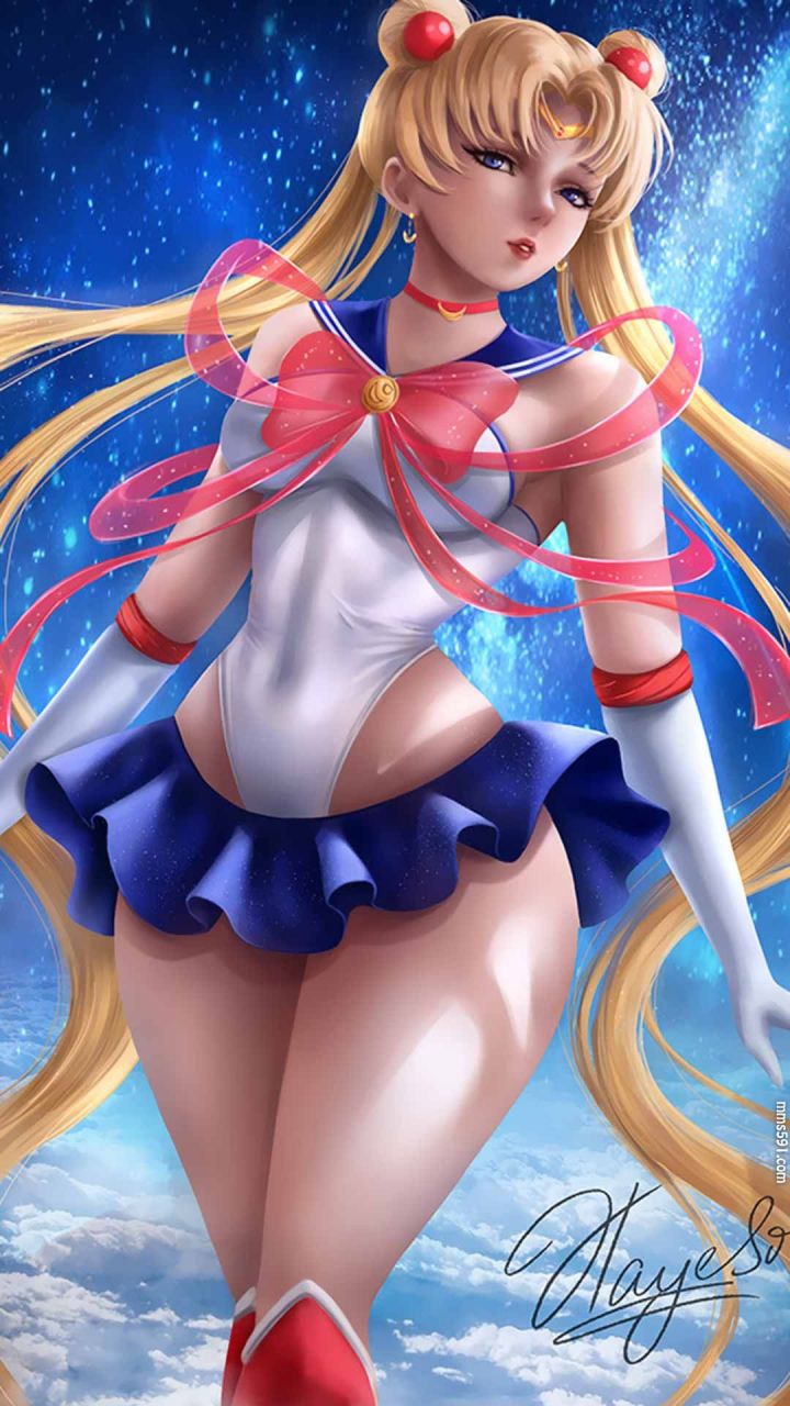 变身水兵月，美少女战士女主角月野兔Sailor Moon超美手机壁纸图片（8）