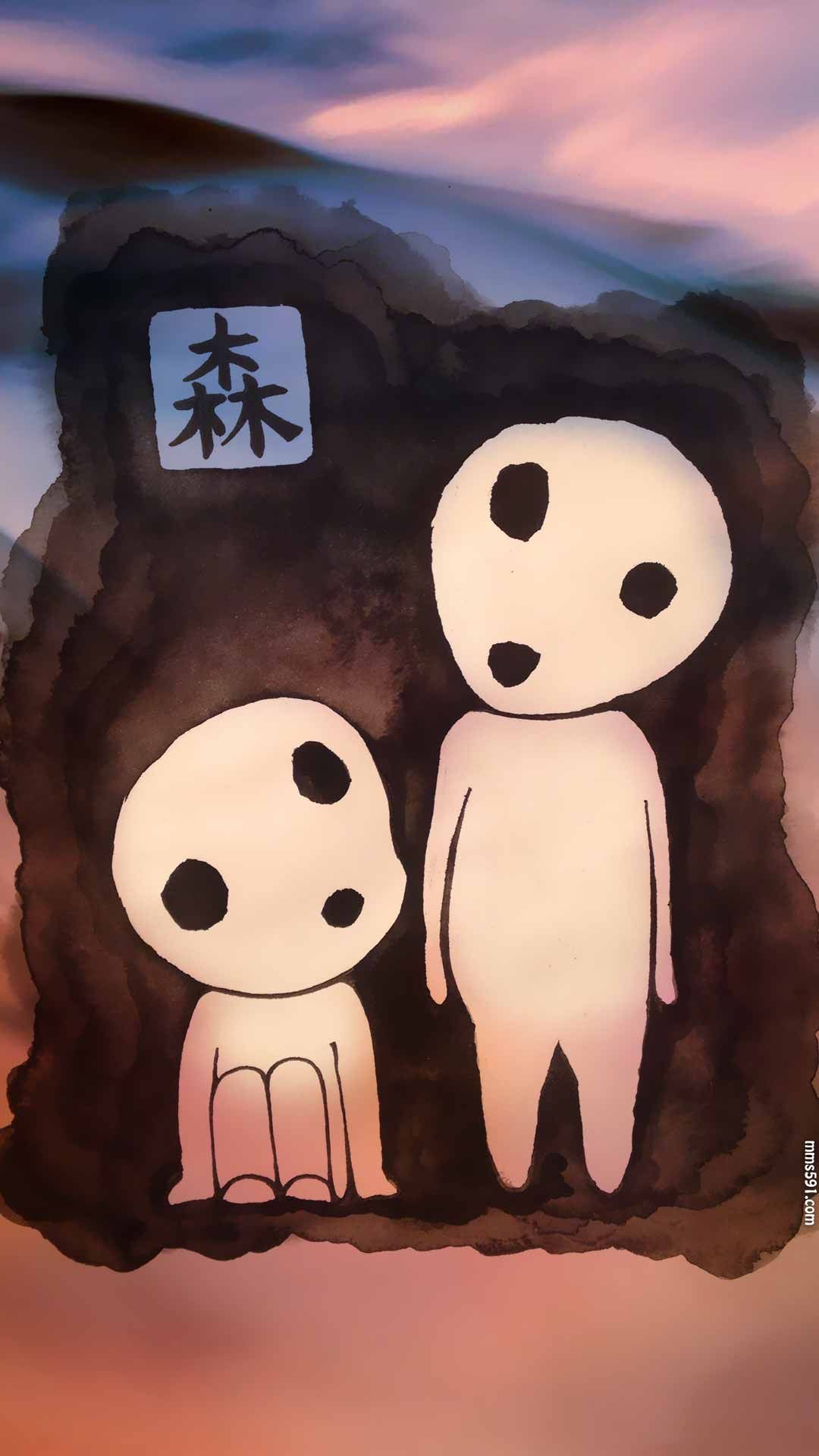 诡异又可爱树精，幽灵公主森林中的木灵kodama手机壁纸图片集