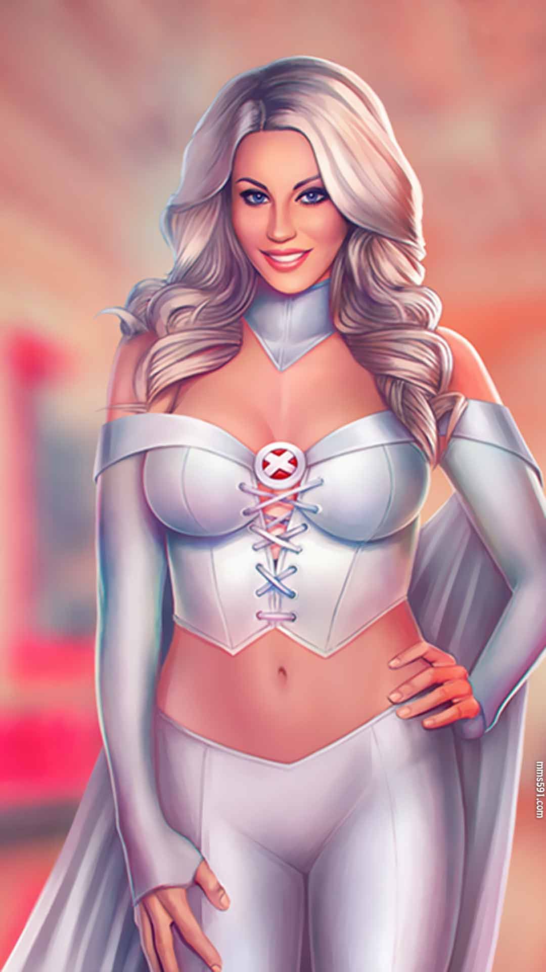 漫威X战警超级英雄白皇后Emma Frost超性感图片手机壁纸(2)