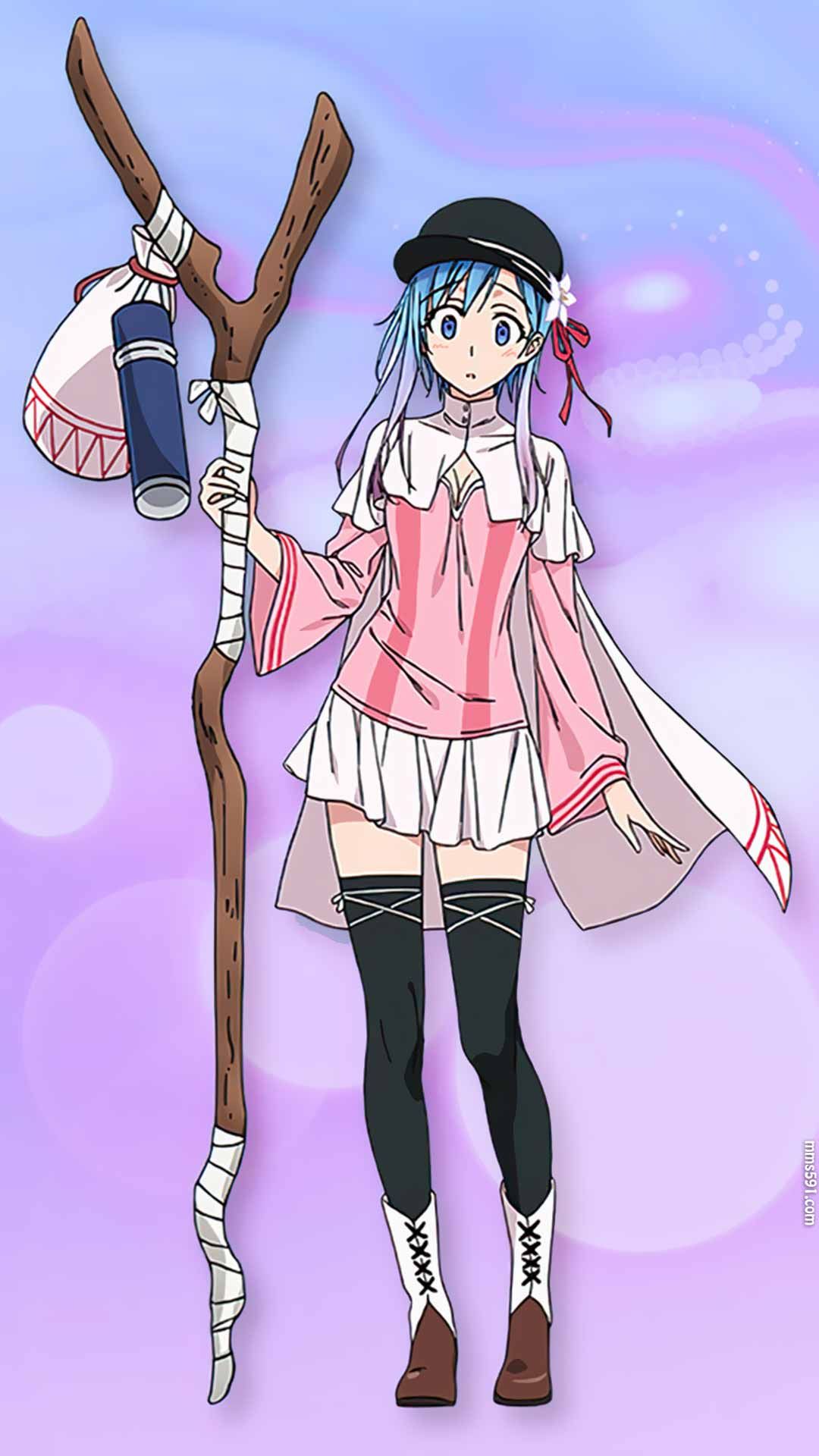 星掠者女主角蓝色头发动漫美女阳菜 Hina高清竖屏手机壁纸图片（5）