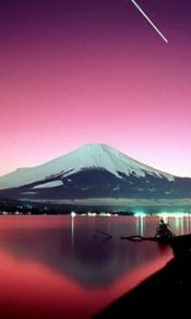 星空下的富士山240×320手机图片下载