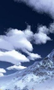 朵朵白云下皑皑的雪山240×320手机壁纸图片