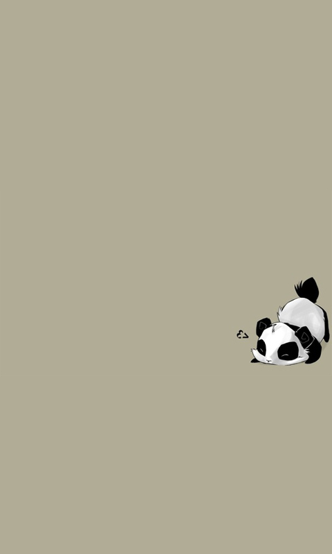顽皮的熊猫480×800手机壁纸