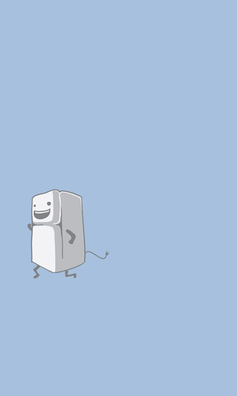 冰箱寂寞了，奔走的冰箱480×800手机壁纸
