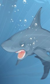 露出白牙的凶猛鲨鱼480×800手机壁纸