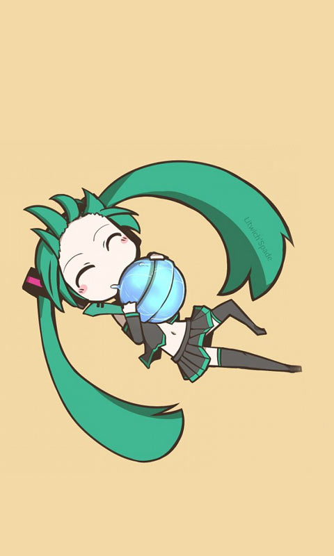 卡通初音480×800手机壁纸