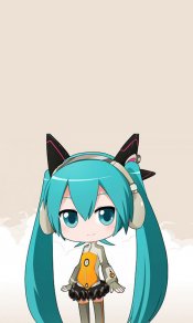 卖萌的初音未来高清480×800手机壁纸