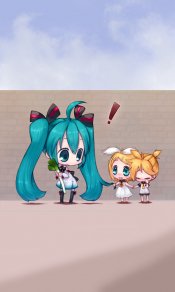 初音未来和镜音双子480×800手机壁纸