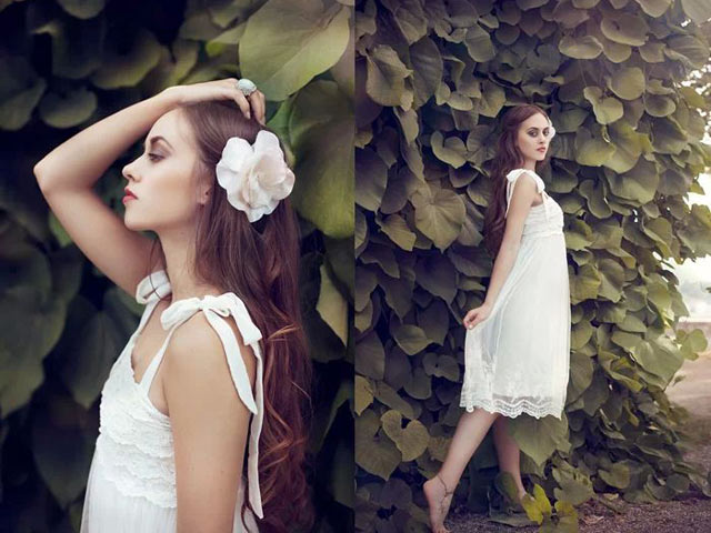 纯净的白裙，清纯的美女手机壁纸图片