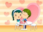 CG绘画，两个小青年的爱情故事640×480手机壁纸