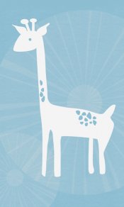 蓝白色长颈鹿绘画手机图片下载