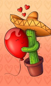 气球和墨西哥仙人掌的悲剧爱情手机壁纸图片