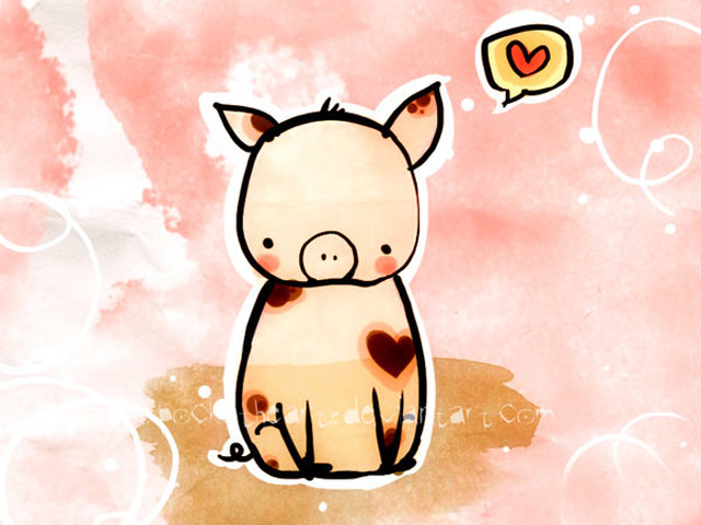 好看的猪猪绘画图片手机壁纸