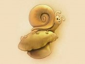 画家笔下的蜗牛，可爱的小动物手机壁纸下载