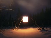 黑夜里树林中的灯光，创意摄影手机壁纸图片下载（3）