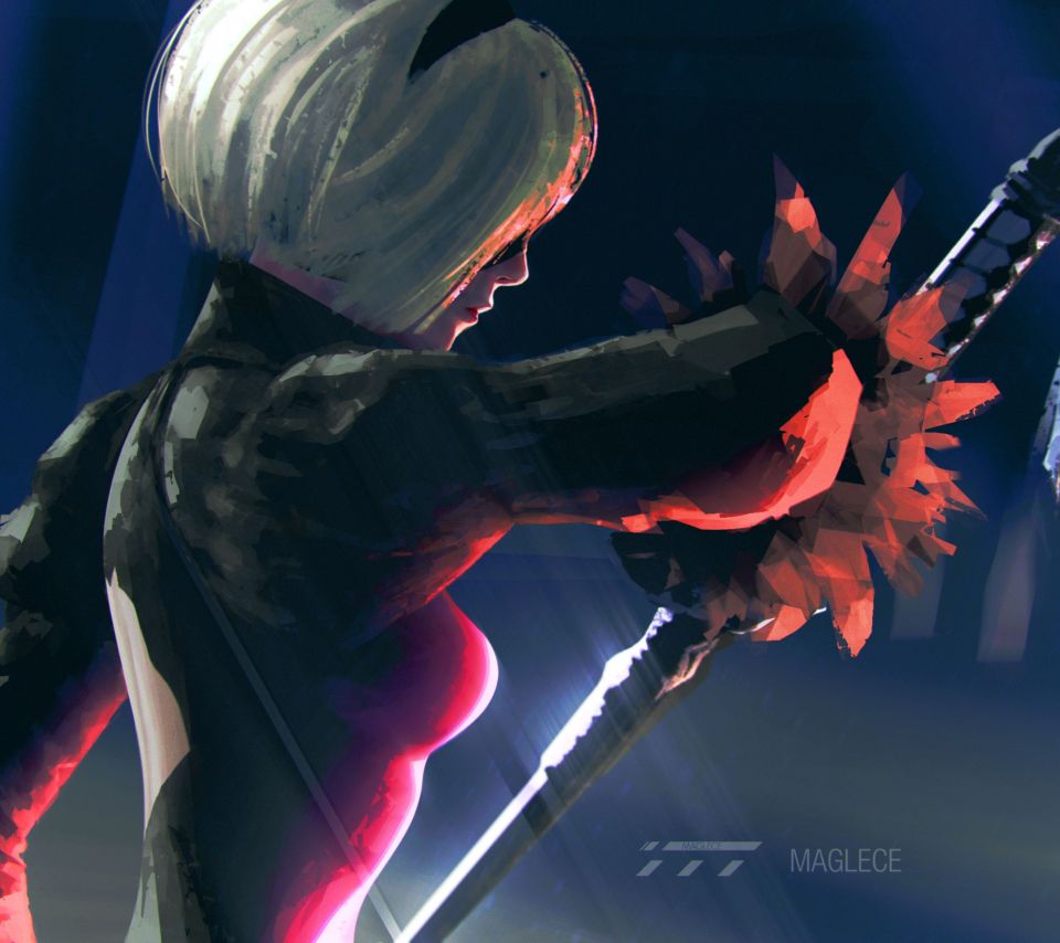 游戏女主角Yorha No. 2 Type B高冷手机壁纸图片