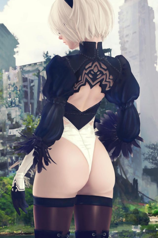 PS4游戏机械纪元女主Yorha性感竖屏手机壁纸套图