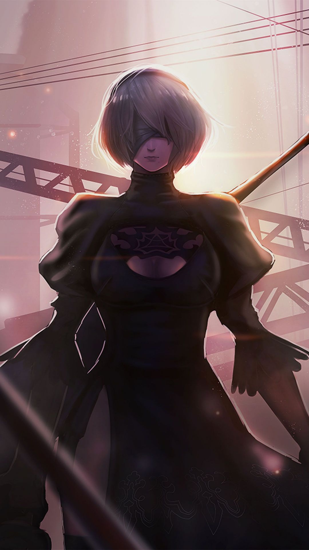 PS4游戏机械纪元女主Yorha 高冷性感竖屏手机壁纸套图（8）